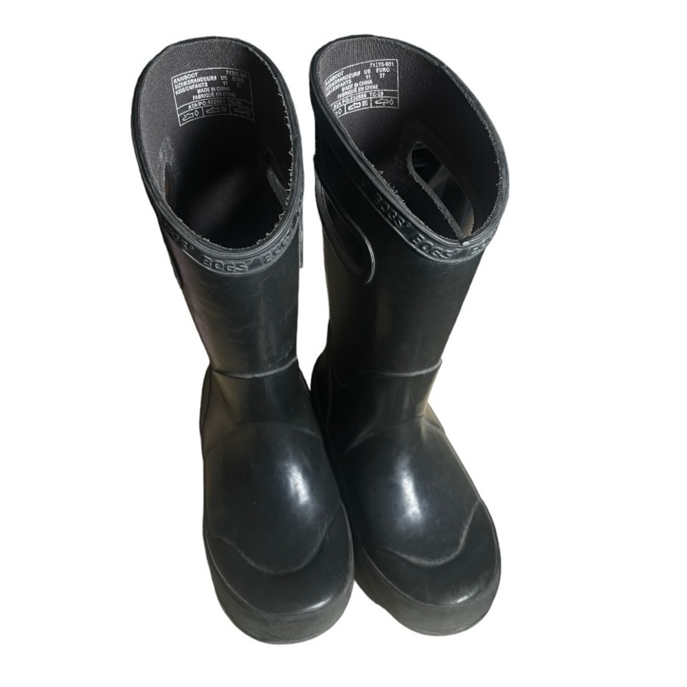 Bogs Boys Kids Girls 11 Rain Rubber Boots Black Waterproof Spring Boot Shoes 11K - Picture 2 of 11